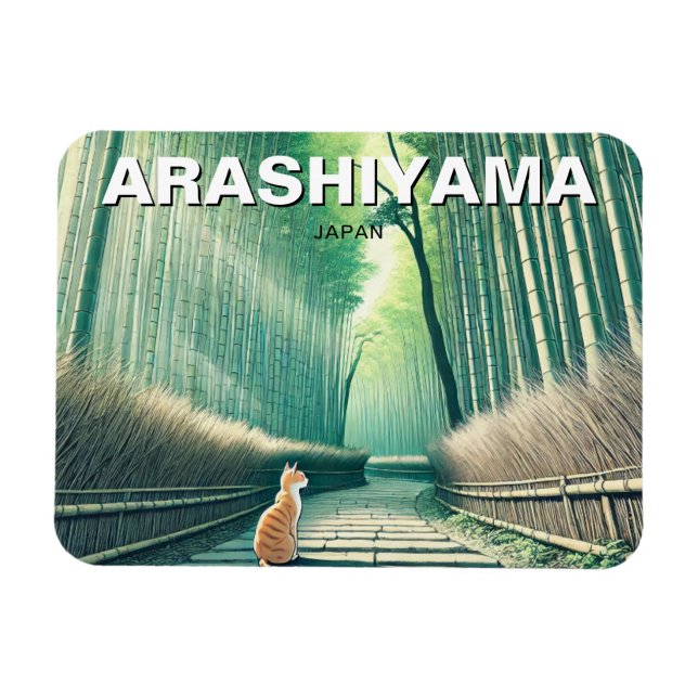 Arashiyama Japan Kyoto bamboo forest Magnet (Horizontal)