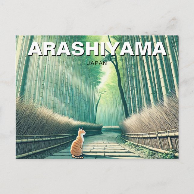 Arashiyama Japan Kyoto bamboo forest Postcard (Front)