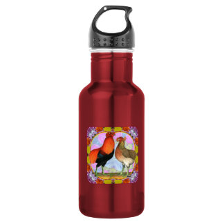 Araucana Chickens Art Nouveau 532 Ml Water Bottle
