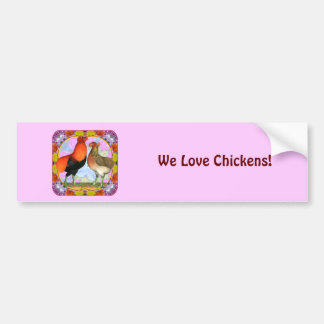 Araucana Chickens Art Nouveau Bumper Sticker