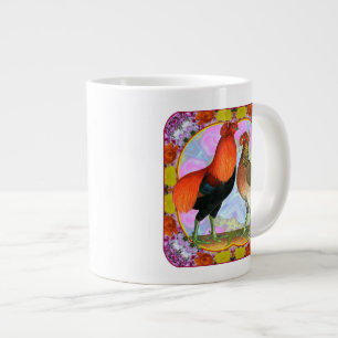 Araucana Chickens Art Nouveau Large Coffee Mug