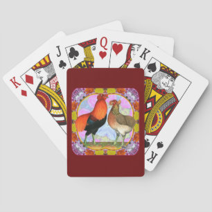 Araucana Chickens Art Nouveau Playing Cards