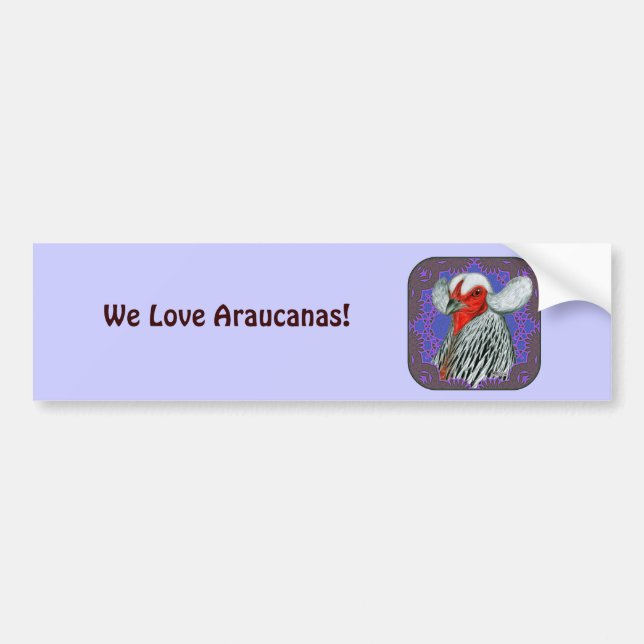 Araucana Head Framed Bumper Sticker (Front)