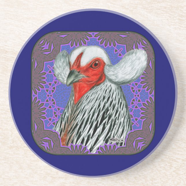 Araucana Head Framed Coaster (Front)
