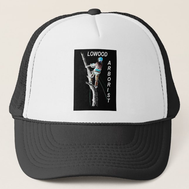 Arb Art Arborist Tree Surgeon Chainsaw  Landscape Trucker Hat (Front)