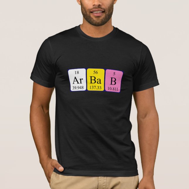 Arbab periodic table name shirt (Front)
