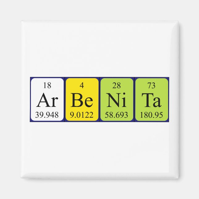 Arbenita periodic table name magnet (Front)