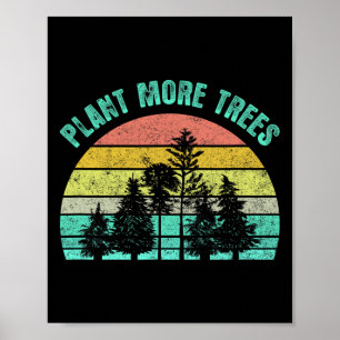 Arbor Day 2021 Plant More Trees Retro Nature Clima Poster