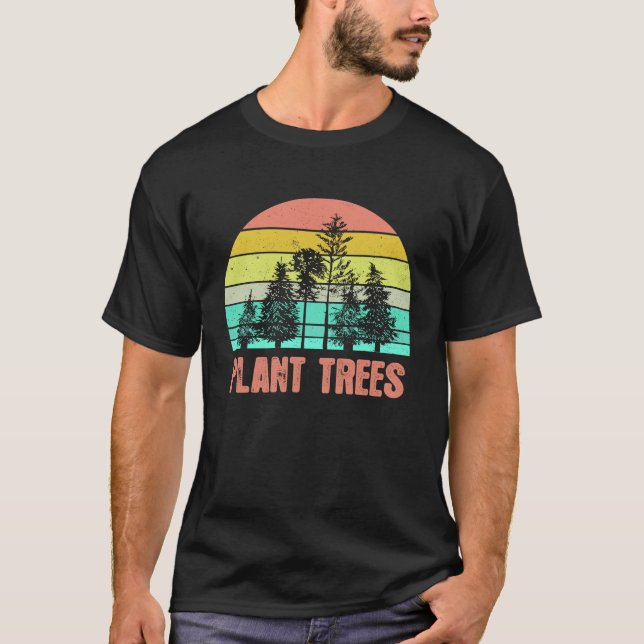 Arbor Day 2021 Plant Trees Retro Earth Climate Cha T-Shirt (Front)