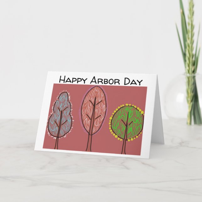 arbor day _3 trees card (Front)