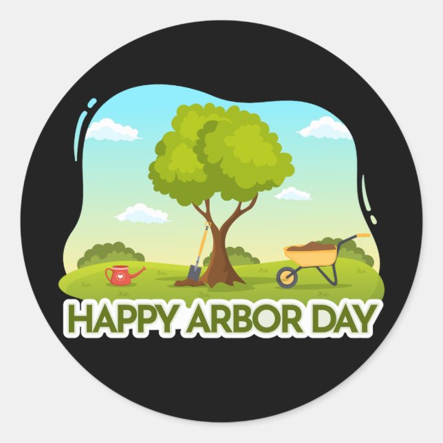 Arbor Day Classic Round Sticker (Front)