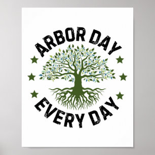 Arbor Day Everyday Nature Lover Vintage Happy Arbo Poster