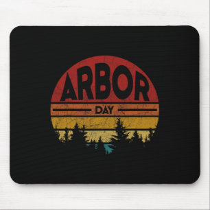 Arbor Day Plant Trees Earth Day Retro Nature Clima Mouse Pad