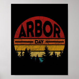 Arbor Day Plant Trees Earth Day Retro Nature Clima Poster