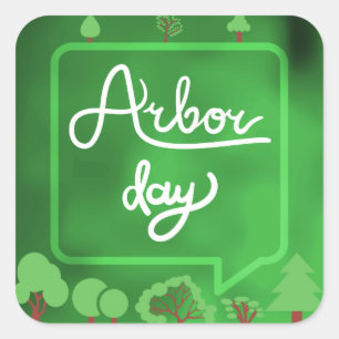 Arbor Day Square Stickers