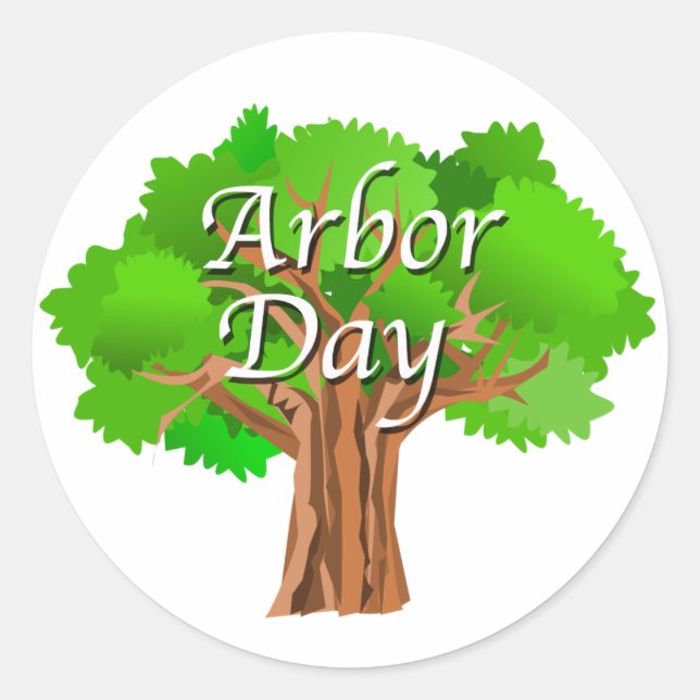 Arbor Day Tree Holiday Classic Round Sticker (Front)