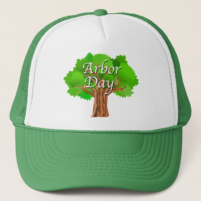Arbor Day Tree Holiday Trucker Hat (Front)