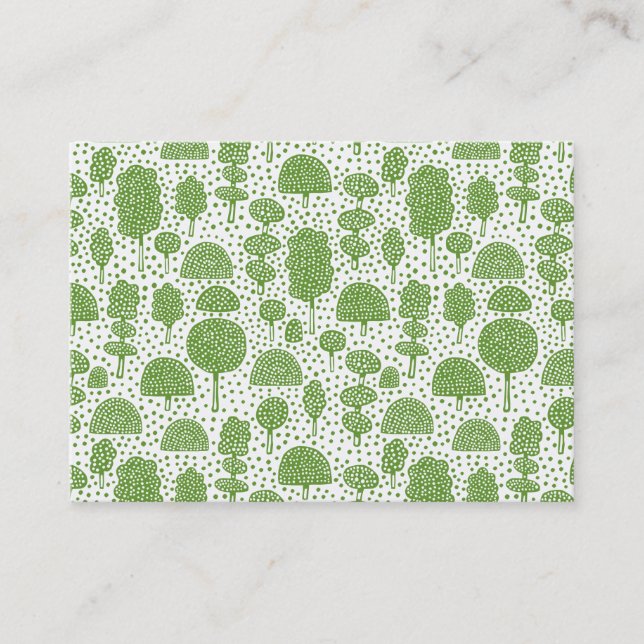 ‎Arboretum 230715 - Avocado Green on White Business Card (Front)