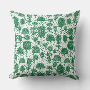 Arboretum 230715 - Forest Green on White Cushion