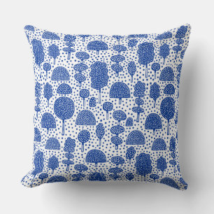Arboretum 230715 - Navy Blue on White Cushion