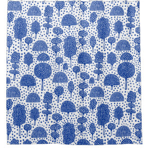 Arboretum 230715 - Navy Blue on White Shower Curtain