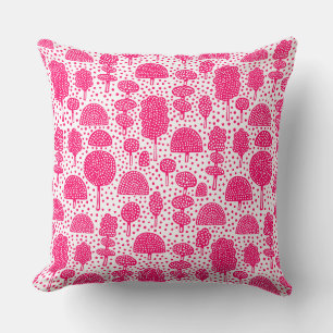Arboretum 230715 - Neon Red on White Cushion