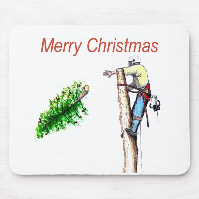 Arborist chainsaw tree surgeon Gift Christmas Mouse Pad (Front)