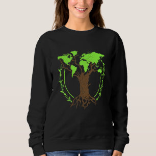 Arborist Gardener Tree World Map Nature 3 Sweatshirt
