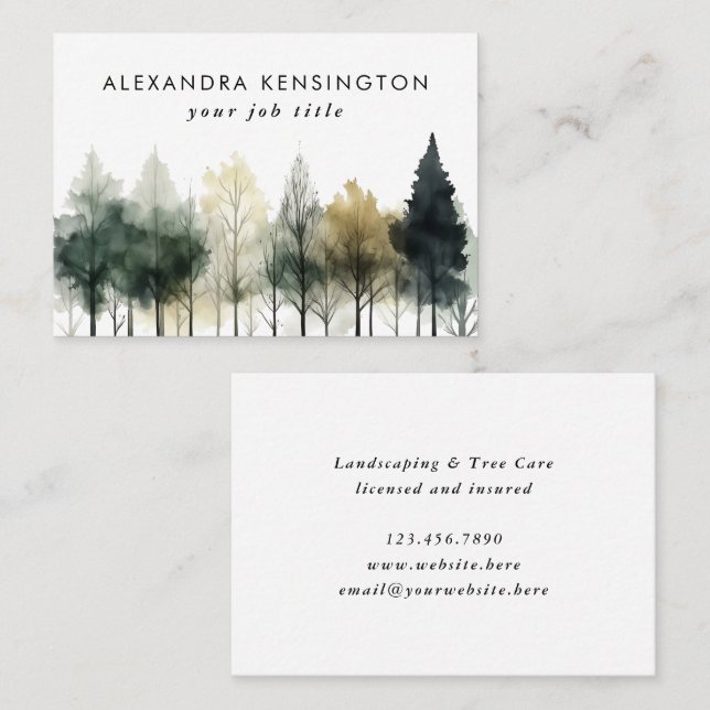 Arborist Tree Care Landscaping Garden Yard Work Business Card (Front/Back)