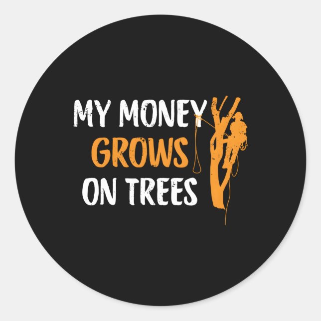 Arborist Tree Climber Logger Lumberjack For Classic Round Sticker (Front)