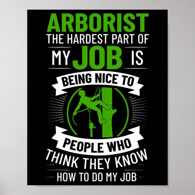 Arborist Tree Climbing Chainsaw Tree Surgeon Begin Poster (Front)