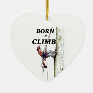 Arborist Tree surgeon Chainsaw lumberjack climber Ceramic Tree Decoration