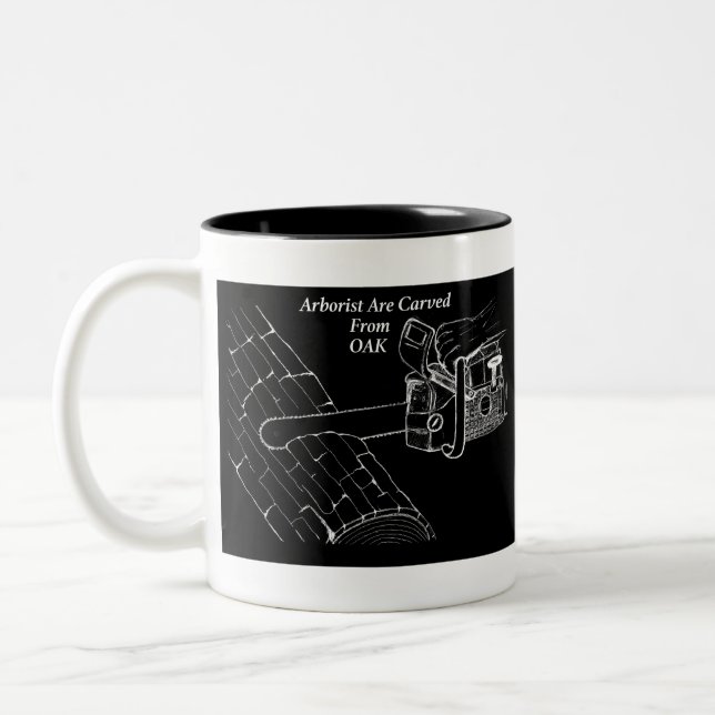 Arborist Tree Surgeon Chainsaw Two-Tone Coffee Mug (Left)