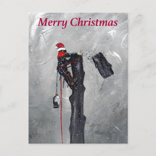 Arborist tree surgeon christmas card (Front)