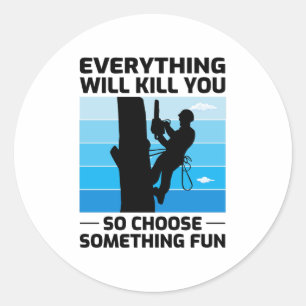 Arborist Tree Surgeon Climber Climbing Trimmer  Classic Round Sticker