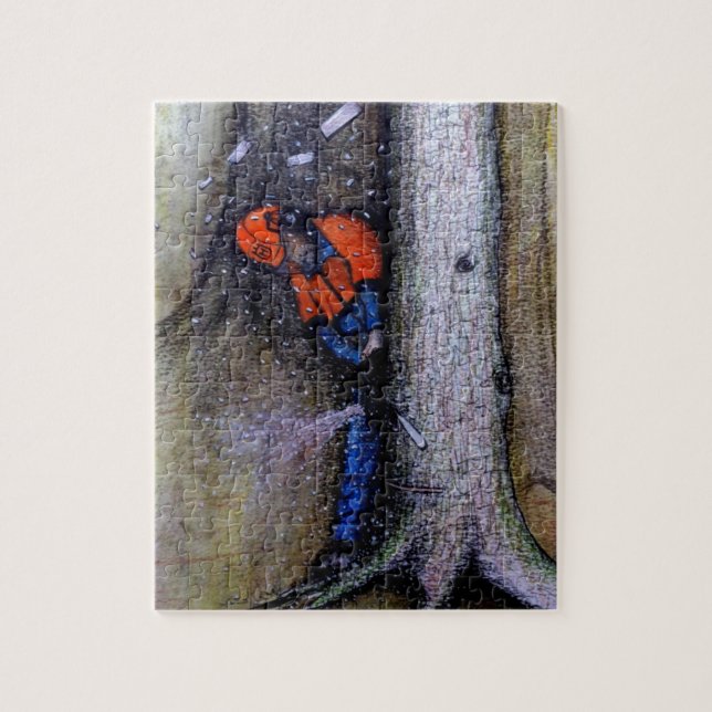 Arborist tree surgeon husqvarna jigsaw puzzle (Vertical)