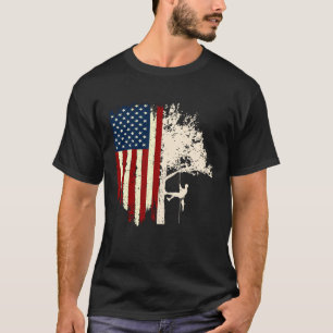 Arborist Tree Surgeon Patriotic Distressed USA Fla T-Shirt