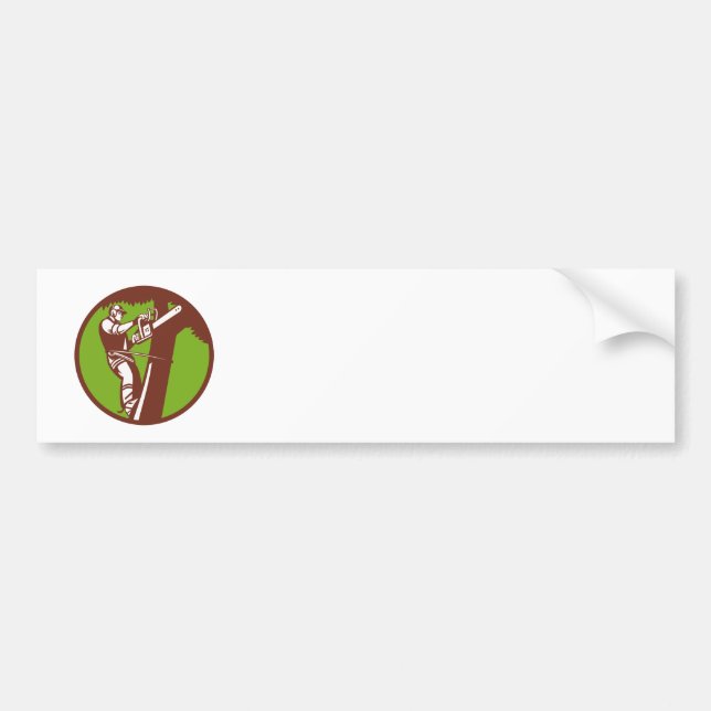 Arborist Tree Surgeon Trimmer Pruner Bumper Sticker (Front)
