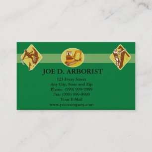 Arborist Tree Trimming Excavation Retro Business Card