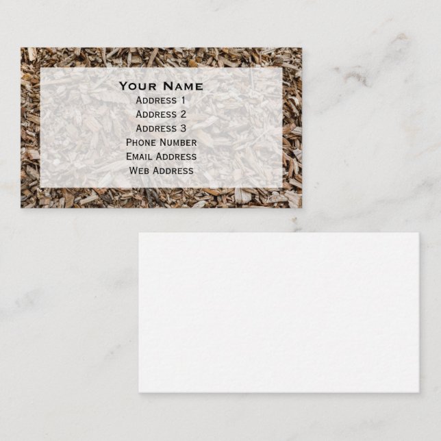 Arborist Wood Chips Background Business Card (Front/Back)