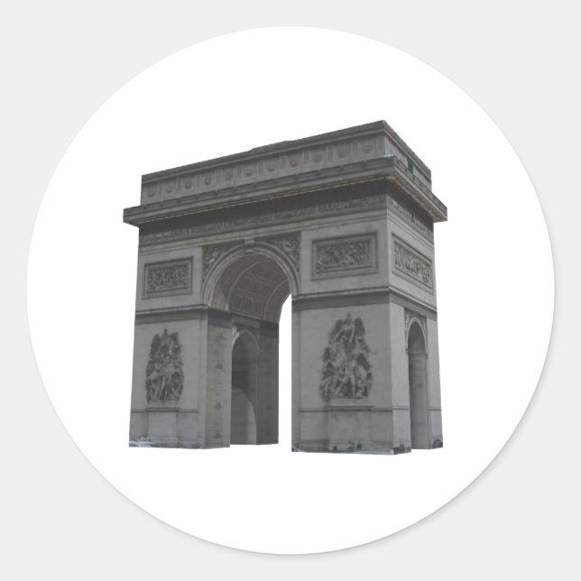 Arc de Triomphe: 3D Model: Classic Round Sticker (Front)