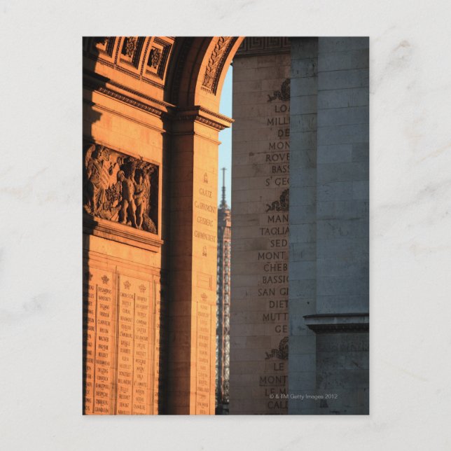 ARC DE TRIOMPHE and EIFFEL tower 2 Postcard (Front)