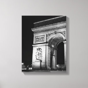 Arc de Triomphe at night in Paris Canvas Print