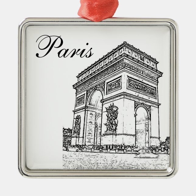 Arc de Triomphe Metal Tree Decoration (Front)