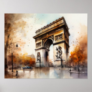 Arc De Triomphe Paris France Art Print Poster