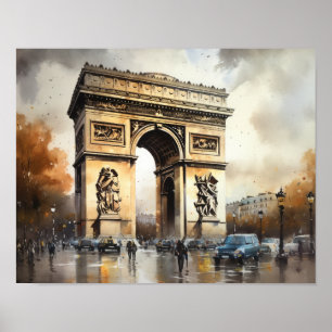 Arc De Triomphe Paris France Art Print Poster
