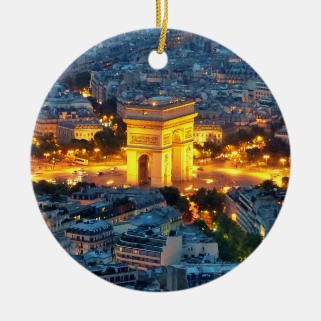 Arc de Triomphe, Paris, France Ceramic Tree Decoration (Front)
