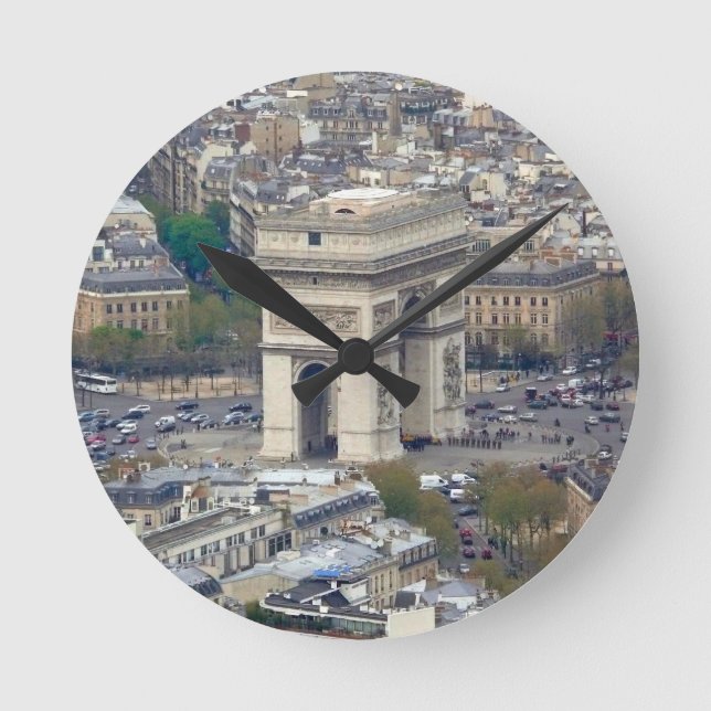Arc de Triomphe Paris France Round Clock (Front)