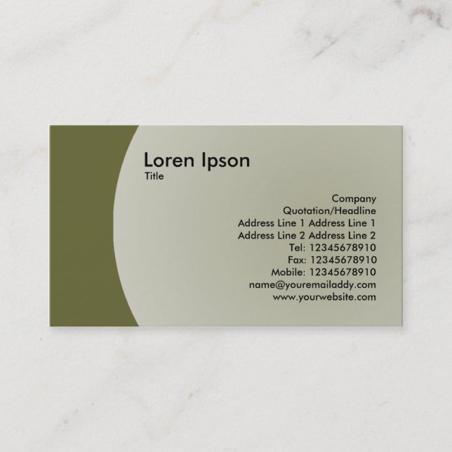 Arc Design - Olive Drab Business Card (Front)