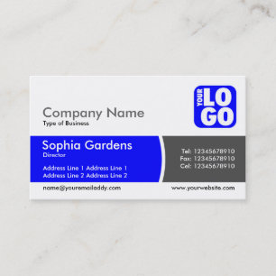 Arc Divided Band - Blue - Logo Business Card
